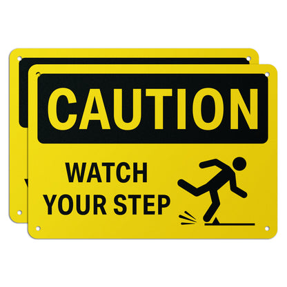 10 x 7in Safety Sign: Caution Watch Your Step