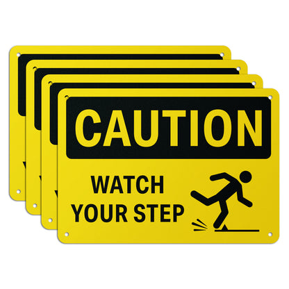 10 x 7in Safety Sign: Caution Watch Your Step