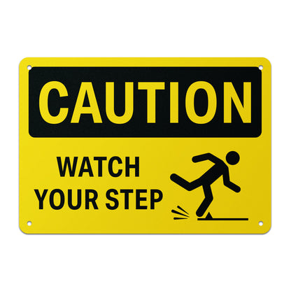 10 x 7in Safety Sign: Caution Watch Your Step