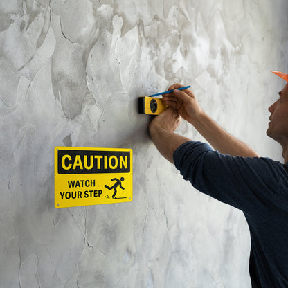 10 x 7in Safety Sign: Caution Watch Your Step