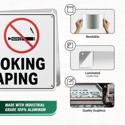 10 x 7in No Smoking, No Vaping Property Sign