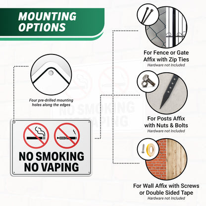 10 x 7in No Smoking, No Vaping Property Sign