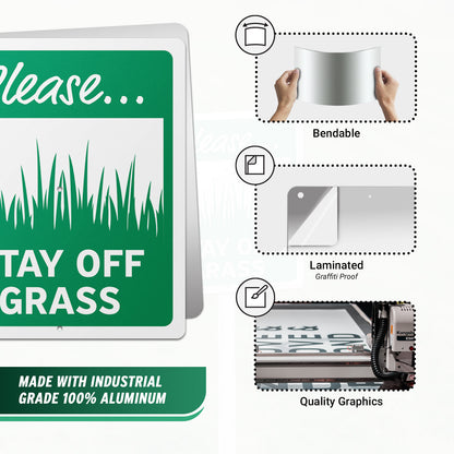 10 x 12in Yard Sign: Please Stay Off Grass