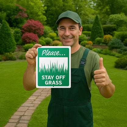 10 x 12in Yard Sign: Please Stay Off Grass