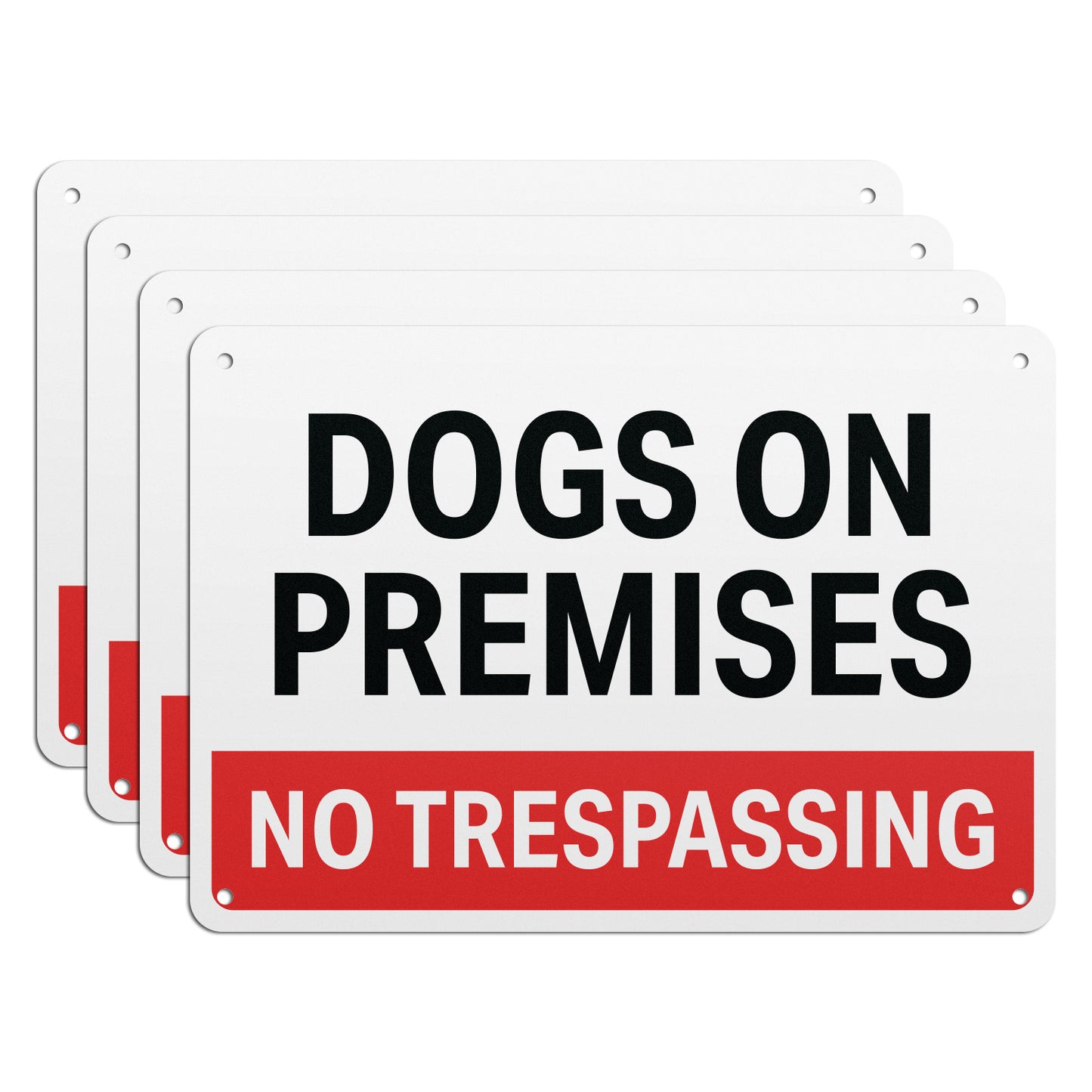 10 x 7in Security Sign: Dogs on Premises, No Trespassing