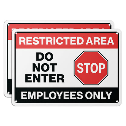 10 x 7in Do Not Enter Sign: Restricted Area, Employees Only