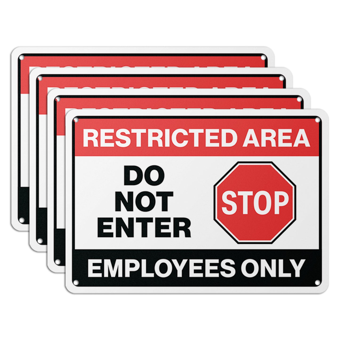 10 x 7in Do Not Enter Sign: Restricted Area, Employees Only