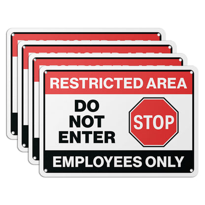 10 x 7in Do Not Enter Sign: Restricted Area, Employees Only