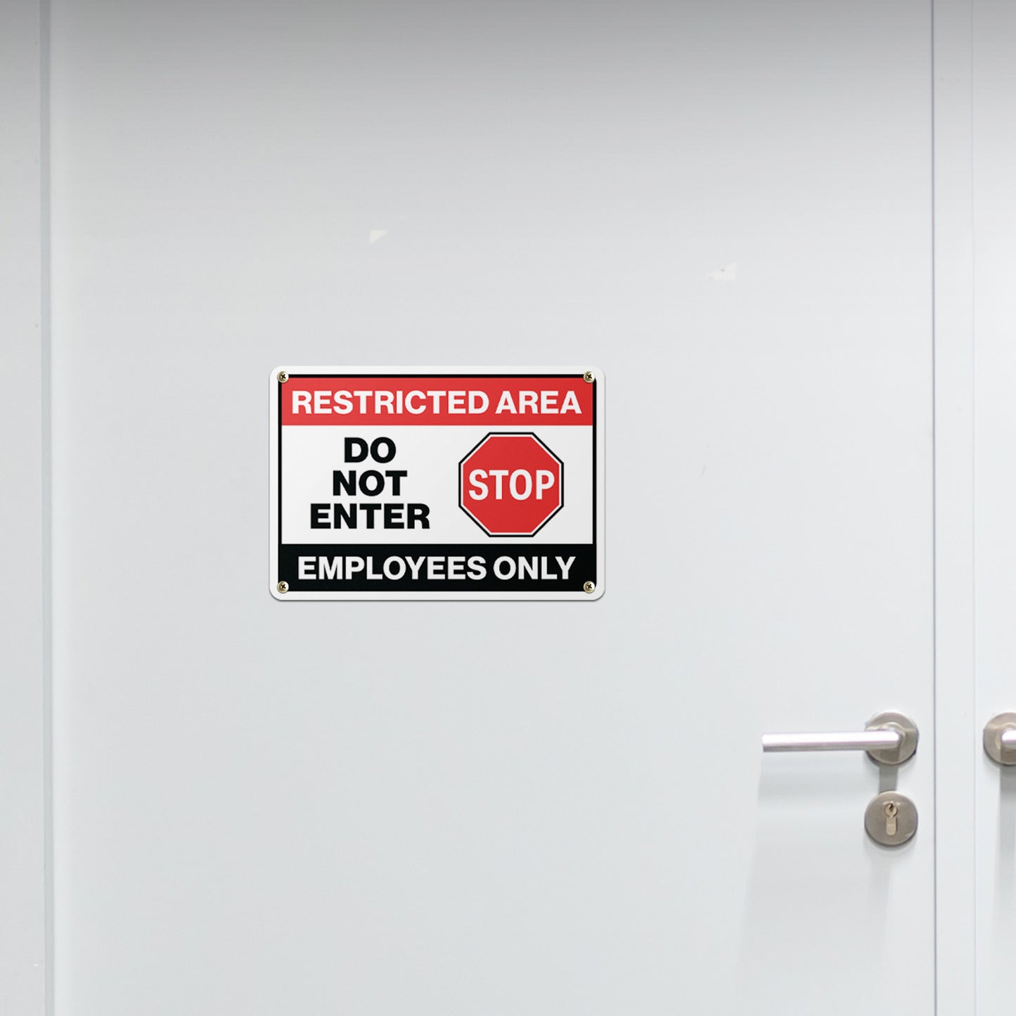 10 x 7in Do Not Enter Sign: Restricted Area, Employees Only