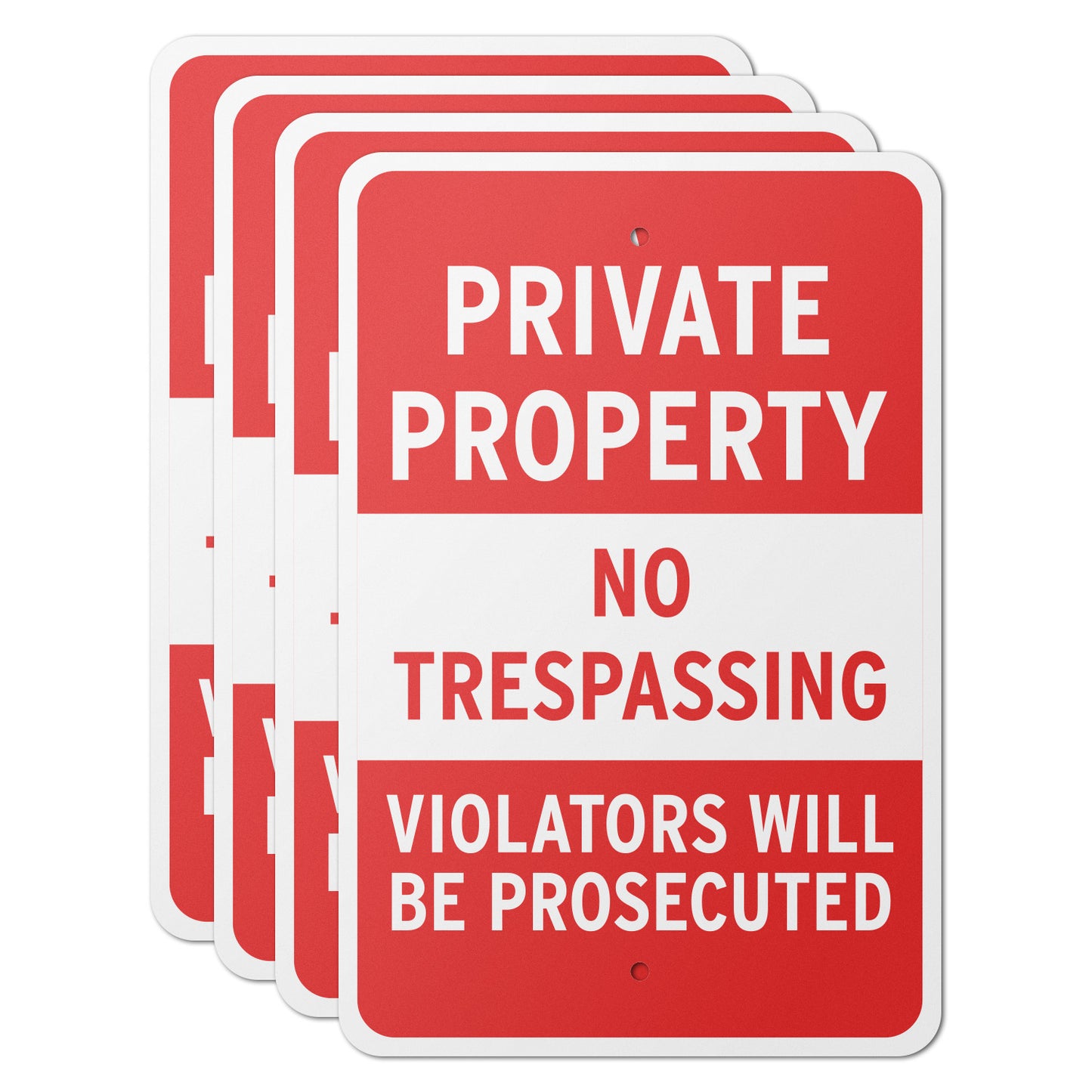 12 x 18in Security Sign: Private Property No Trespassing