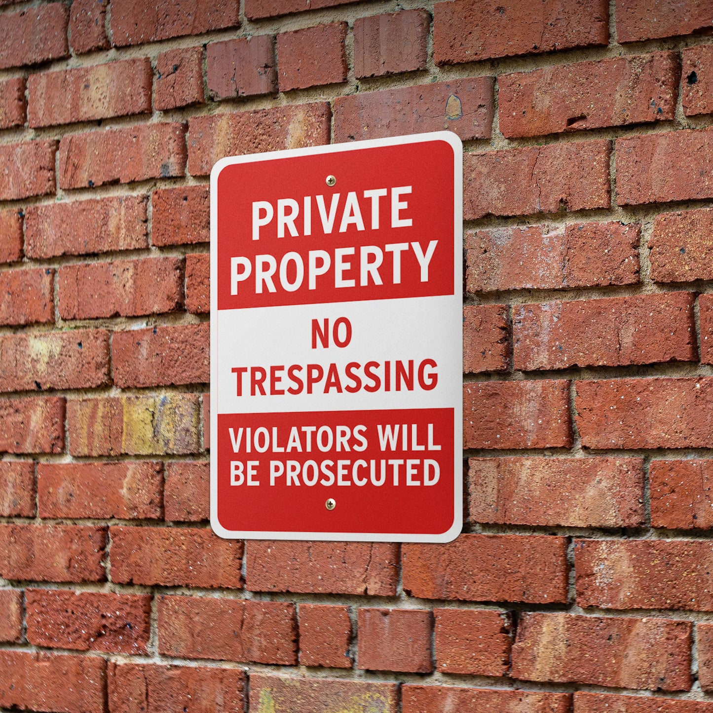 12 x 18in Security Sign: Private Property No Trespassing