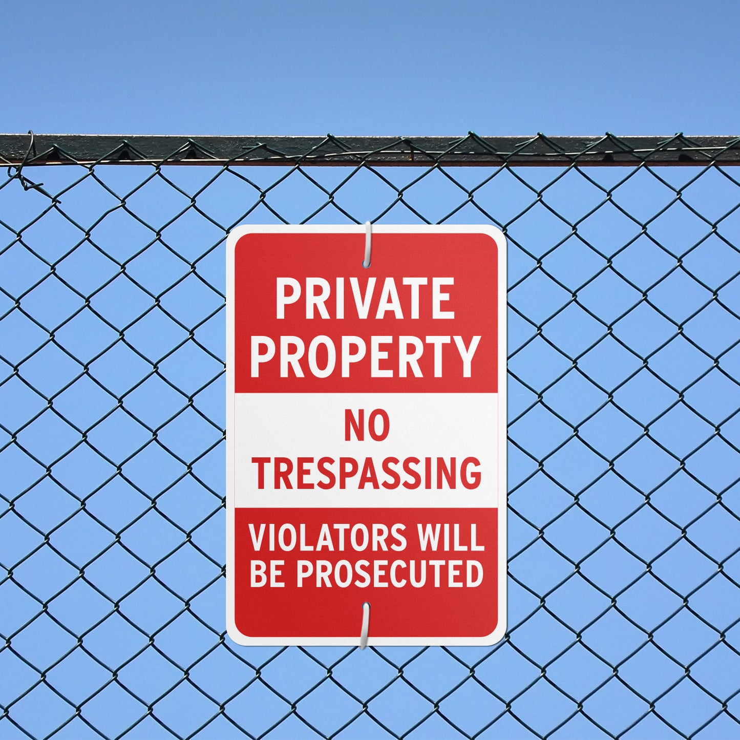 12 x 18in Security Sign: Private Property No Trespassing