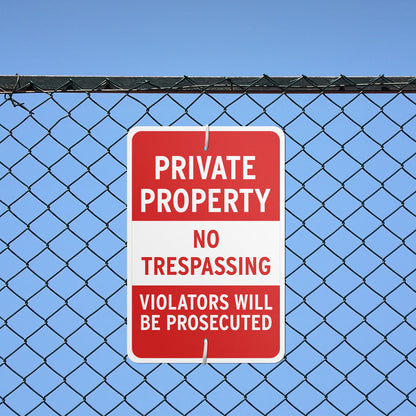 12 x 18in Security Sign: Private Property No Trespassing
