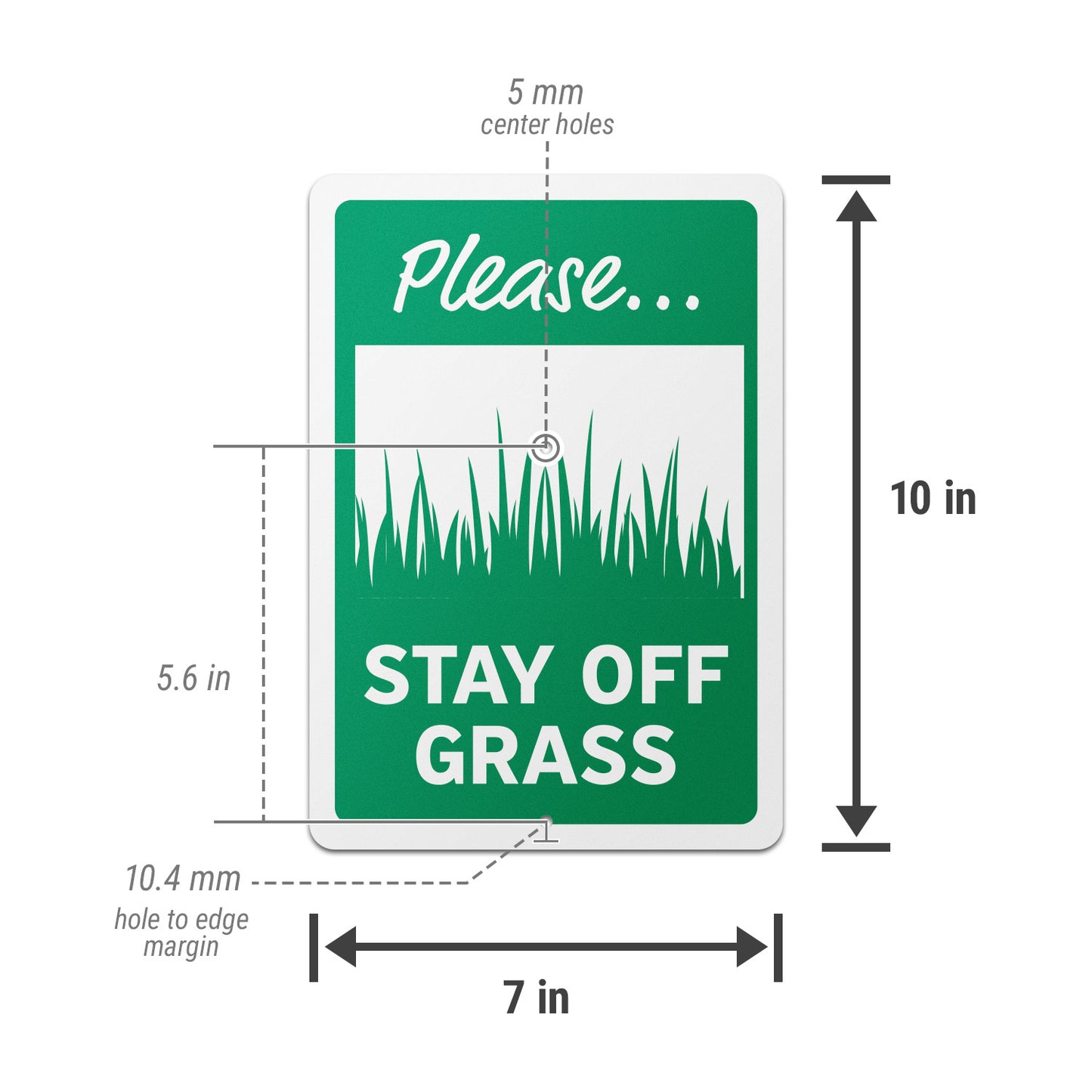 7 x 10in Yard Sign: Please Stay Off Grass
