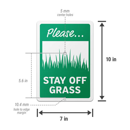 7 x 10in Yard Sign: Please Stay Off Grass