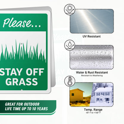 7 x 10in Yard Sign: Please Stay Off Grass