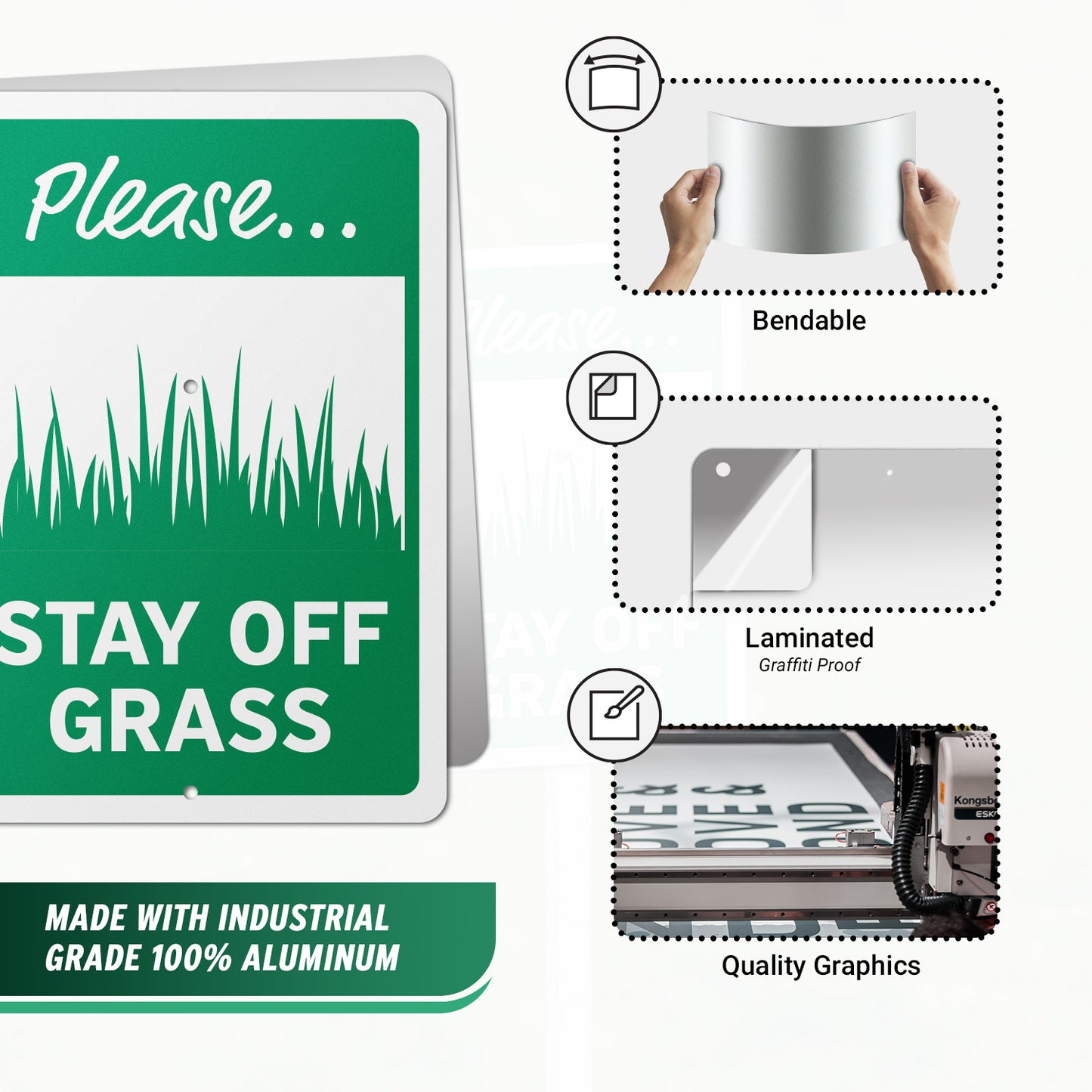 7 x 10in Yard Sign: Please Stay Off Grass