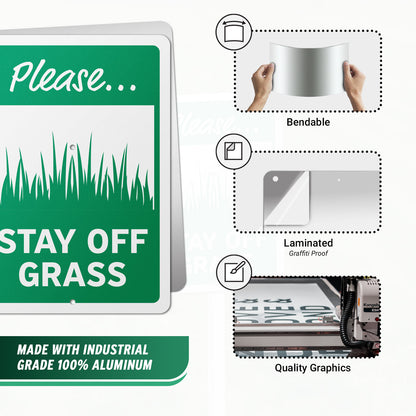 7 x 10in Yard Sign: Please Stay Off Grass