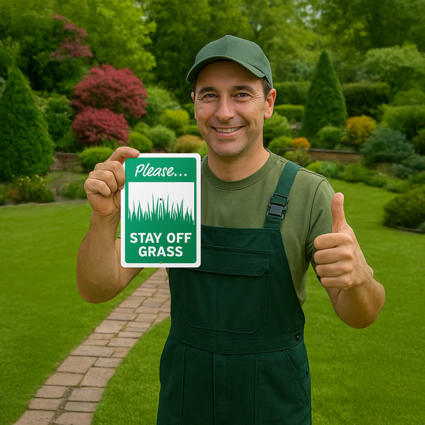 7 x 10in Yard Sign: Please Stay Off Grass
