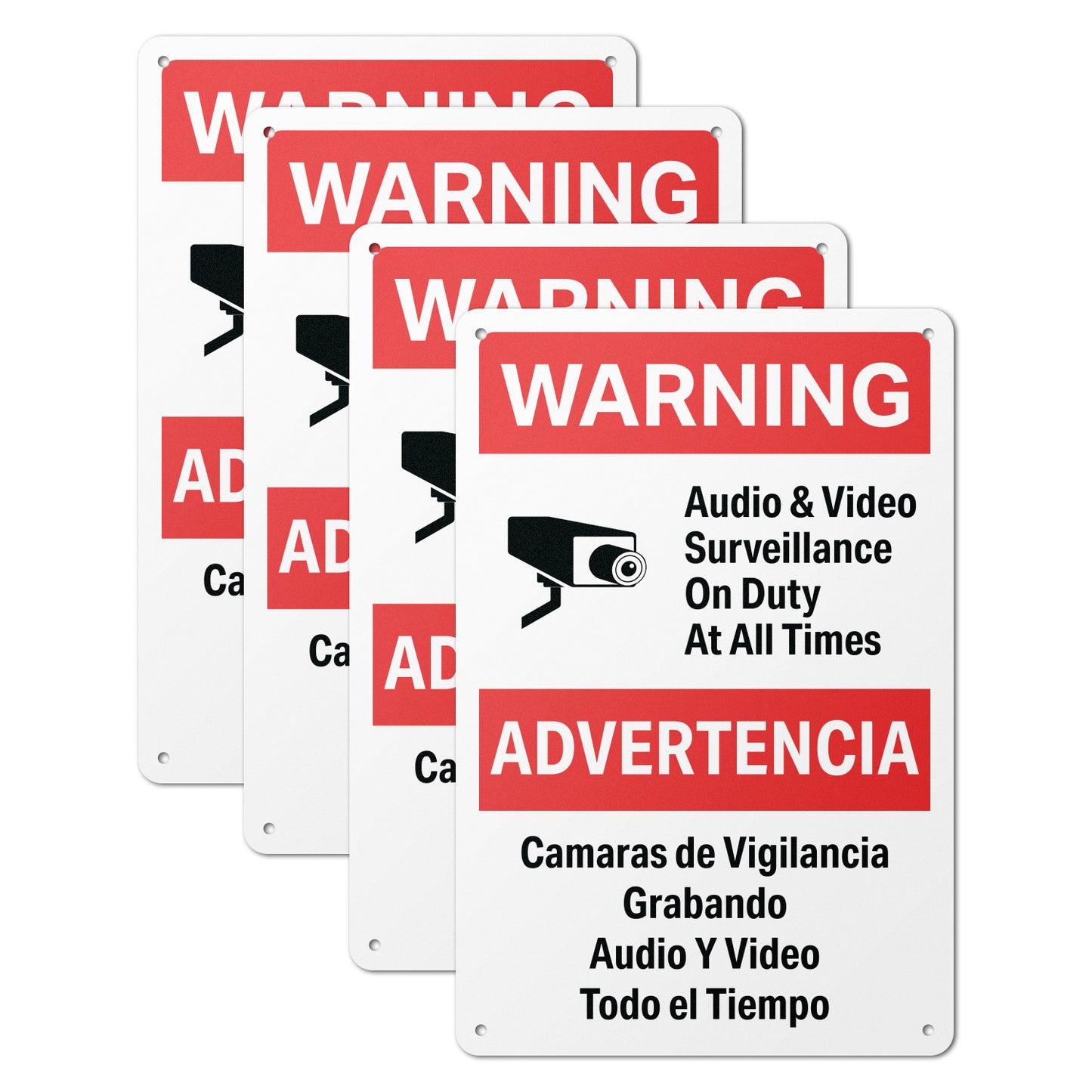 8 x 12in Aluminum Sign: Audio Video Surveillance Warning