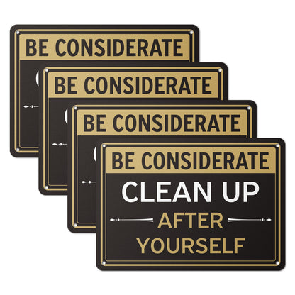 10 x 7in Aluminum Sign: Clean Up After Yourself Notice