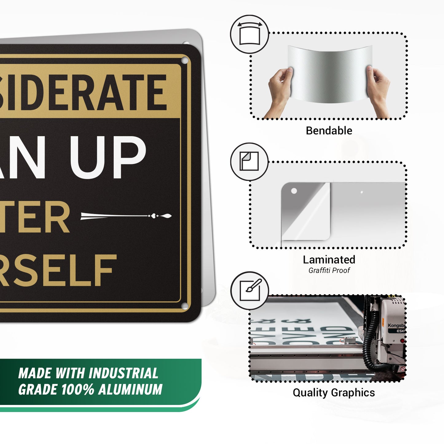 10 x 7in Aluminum Sign: Clean Up After Yourself Notice