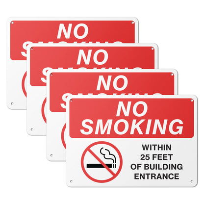 10 x 7in Aluminum Sign: No Smoking Within 25 Feet Notice
