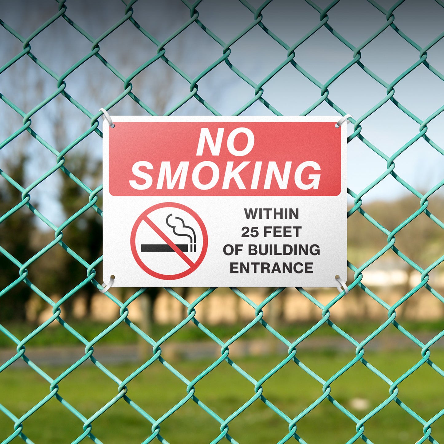 10 x 7in Aluminum Sign: No Smoking Within 25 Feet Notice