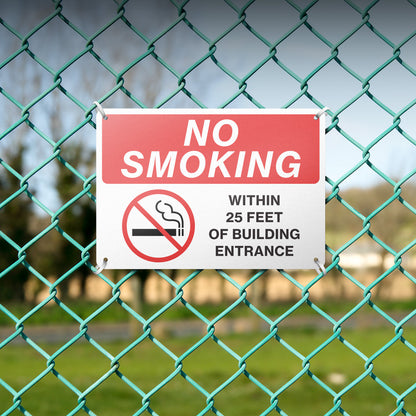 10 x 7in Aluminum Sign: No Smoking Within 25 Feet Notice