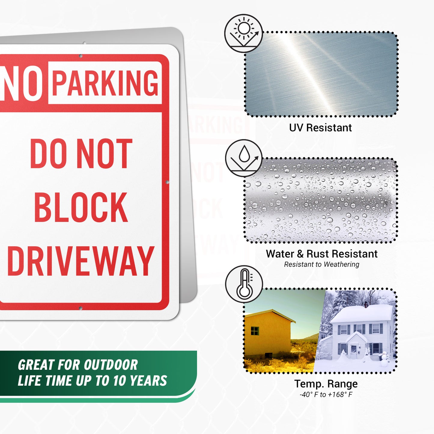10 x 14in Aluminum Sign: No Parking Do Not Block Driveway