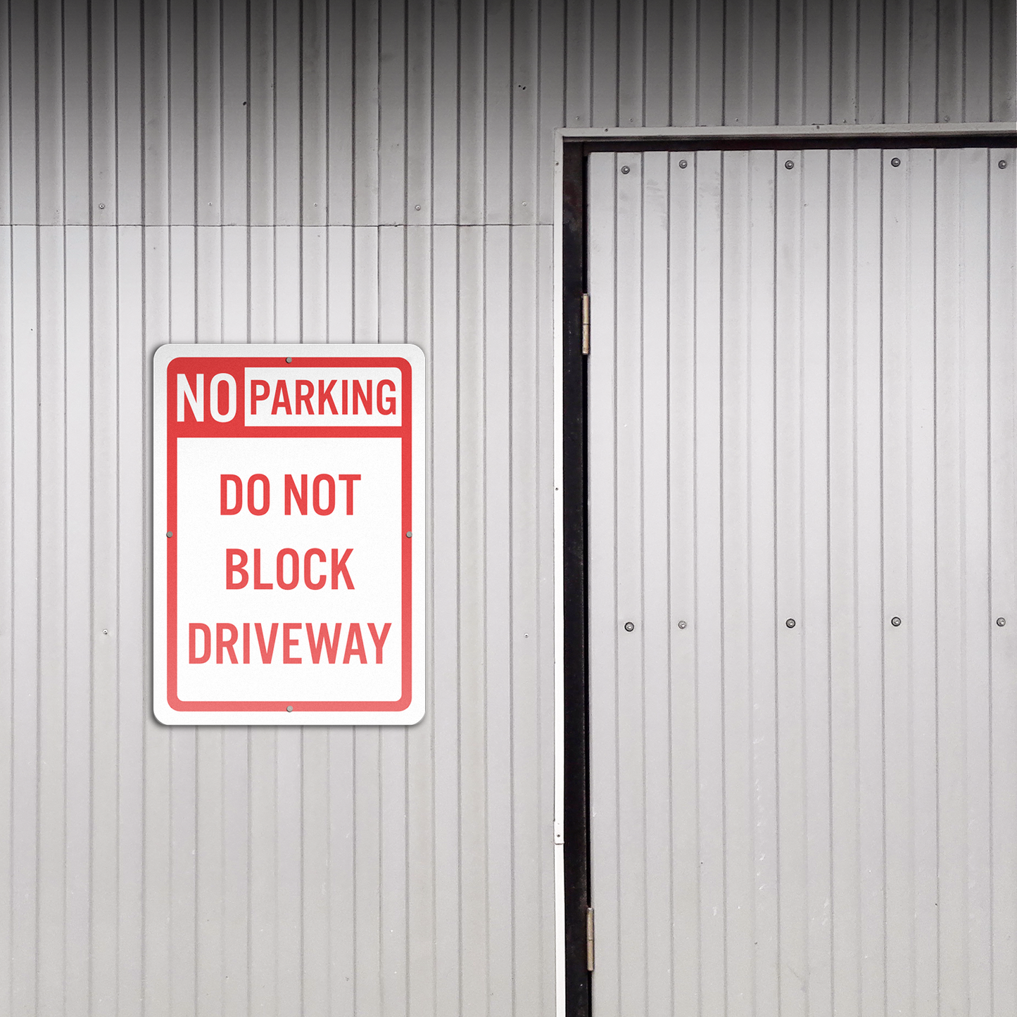 10 x 14in Aluminum Sign: No Parking Do Not Block Driveway