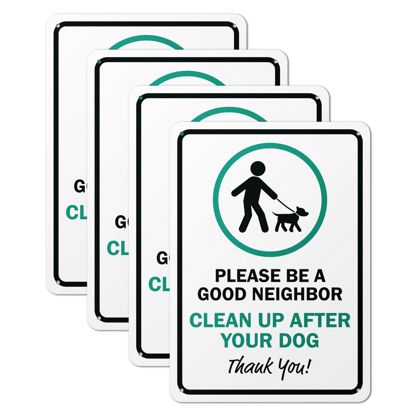 10 x 14in Aluminum Sign: Clean Up After Your Dog Reminder
