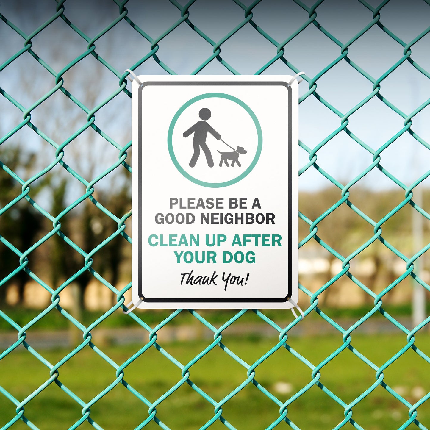 10 x 14in Aluminum Sign: Clean Up After Your Dog Reminder