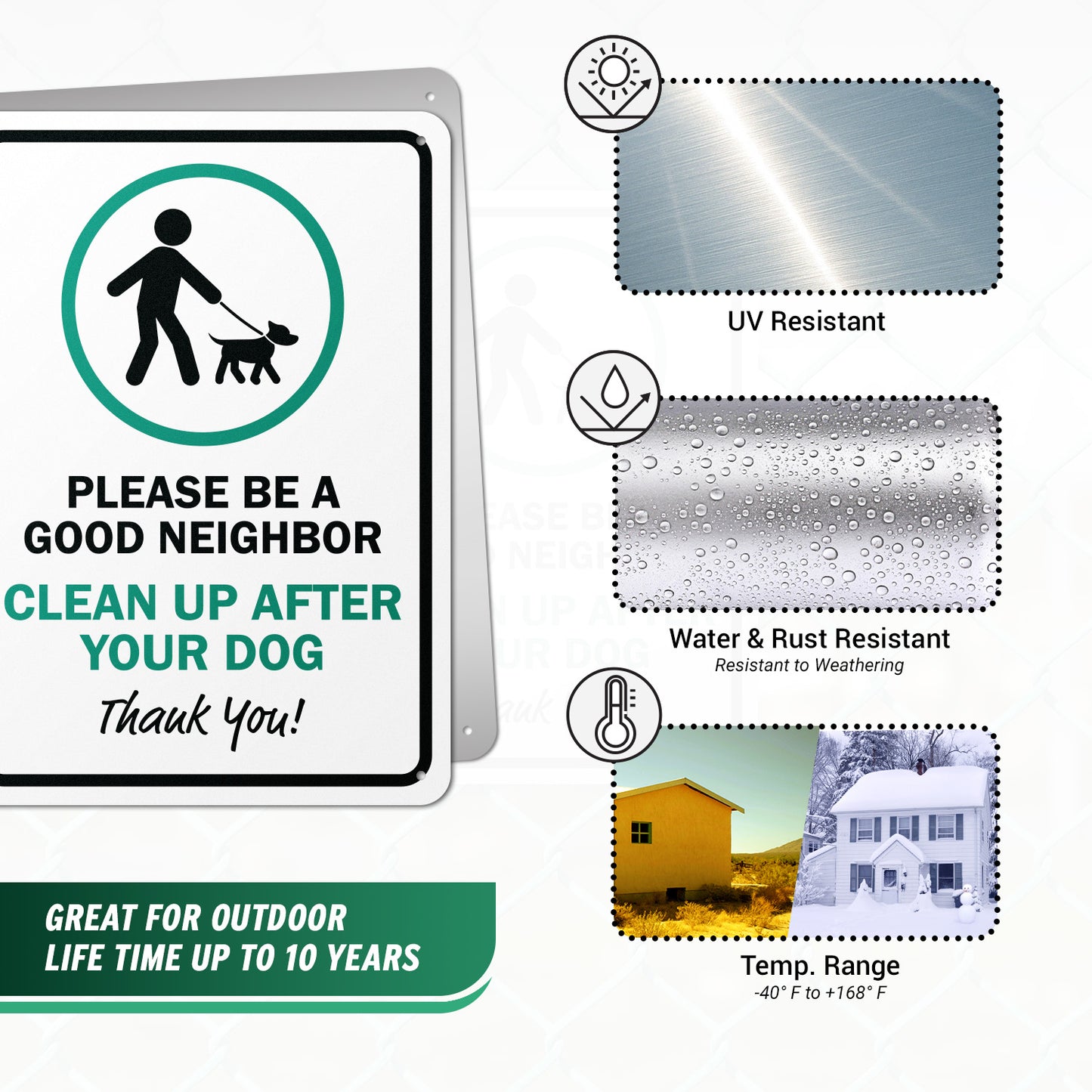 10 x 14in Aluminum Sign: Clean Up After Your Dog Reminder