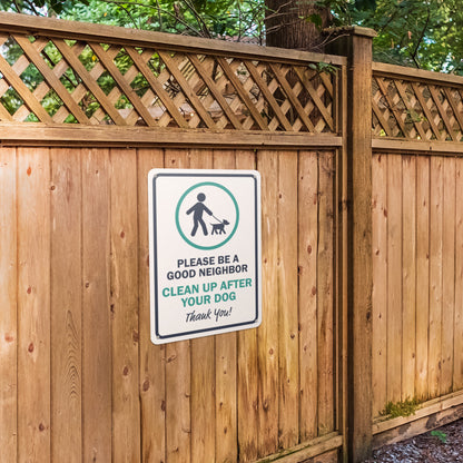 10 x 14in Aluminum Sign: Clean Up After Your Dog Reminder