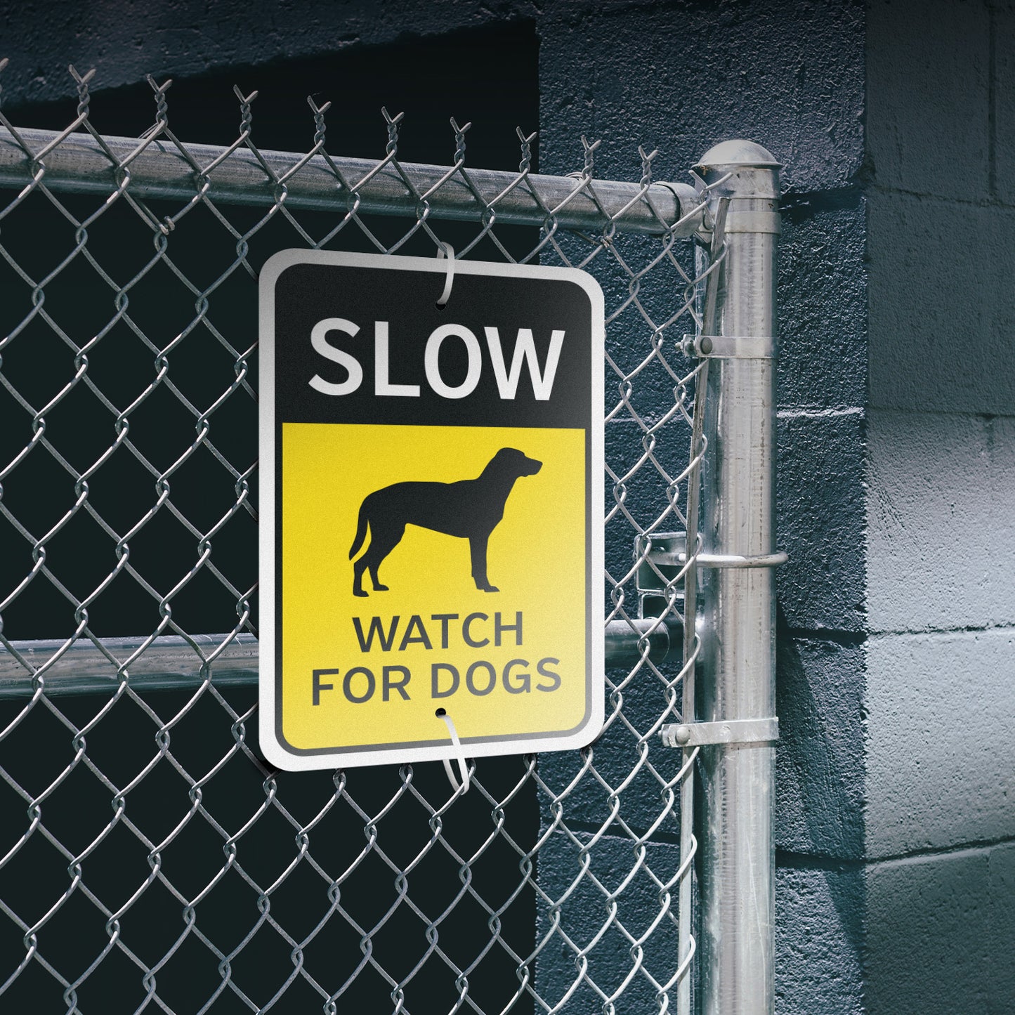 12 x 18in Traffic Warning Sign: Slow Watch For Dogs