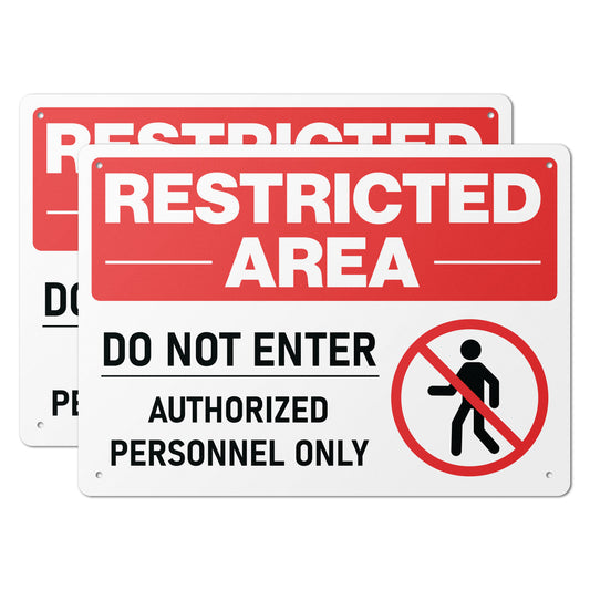 14 x 10in Safety Sign: Restricted Area Do Not Enter