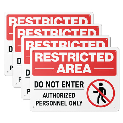 14 x 10in Safety Sign: Restricted Area Do Not Enter