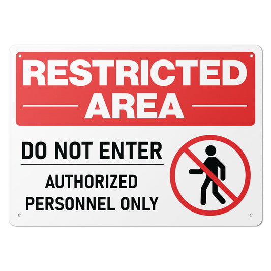 14 x 10in Safety Sign: Restricted Area Do Not Enter