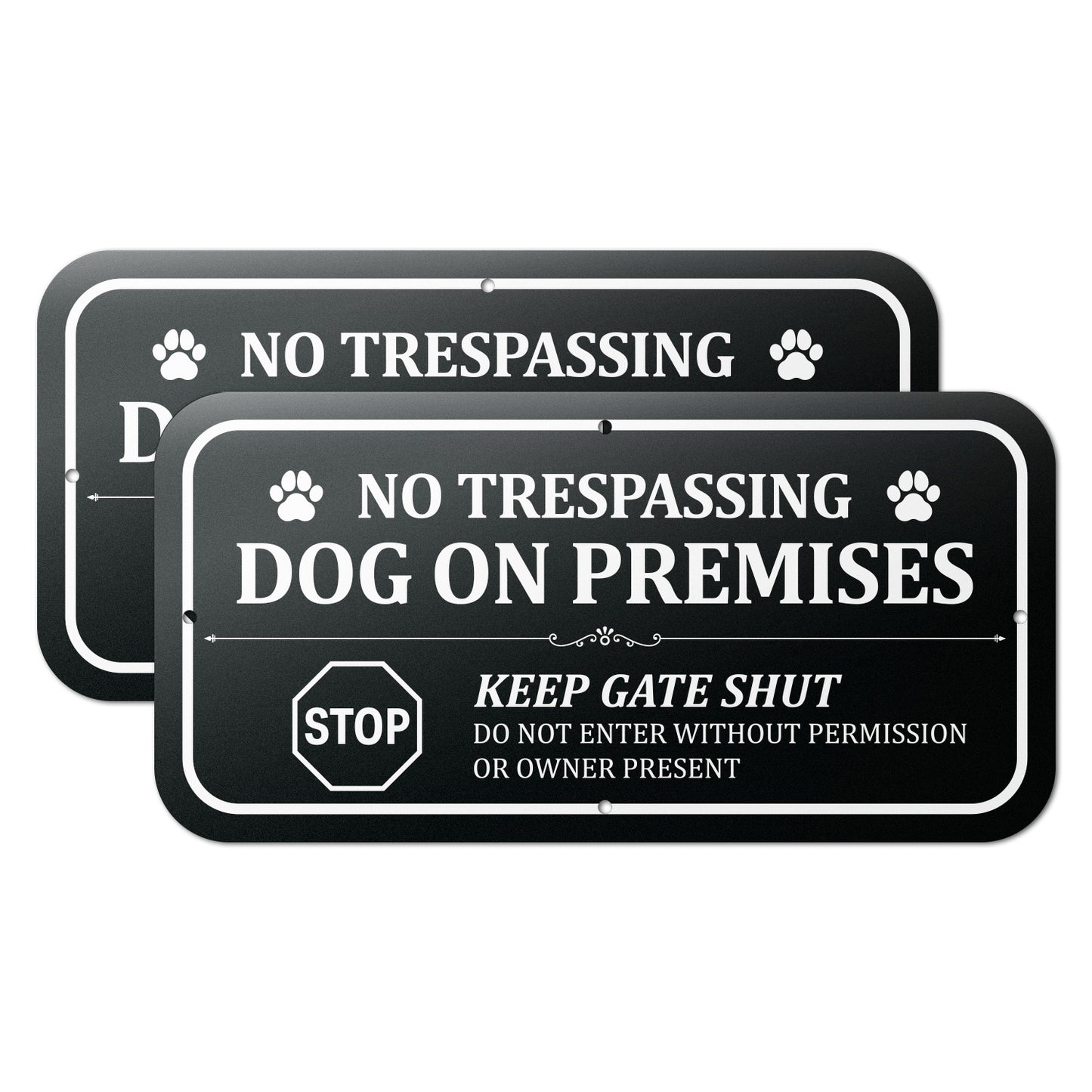 12 x 6in Yard Sign: No Trespassing Dog on Premises