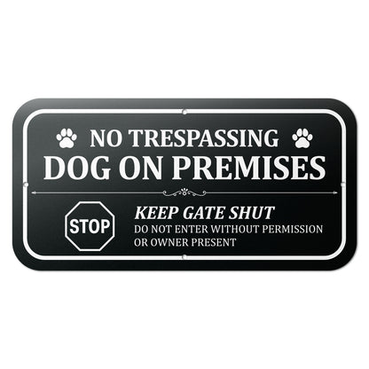 12 x 6in Yard Sign: No Trespassing Dog on Premises