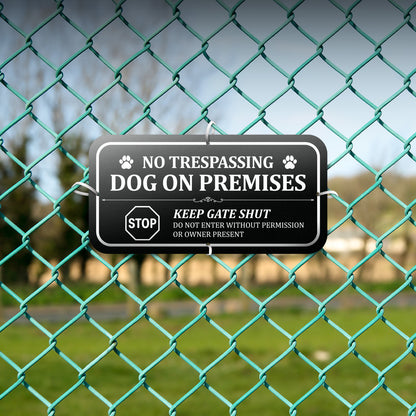 12 x 6in Yard Sign: No Trespassing Dog on Premises