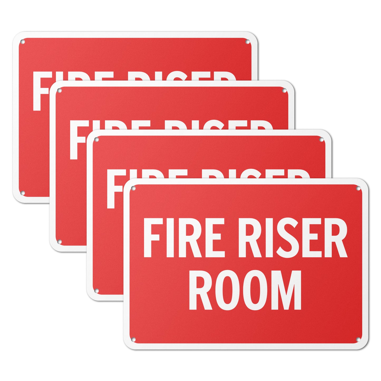 10 x 7in Aluminum Sign: Fire Riser Room Safety Warning (Bold Letters)