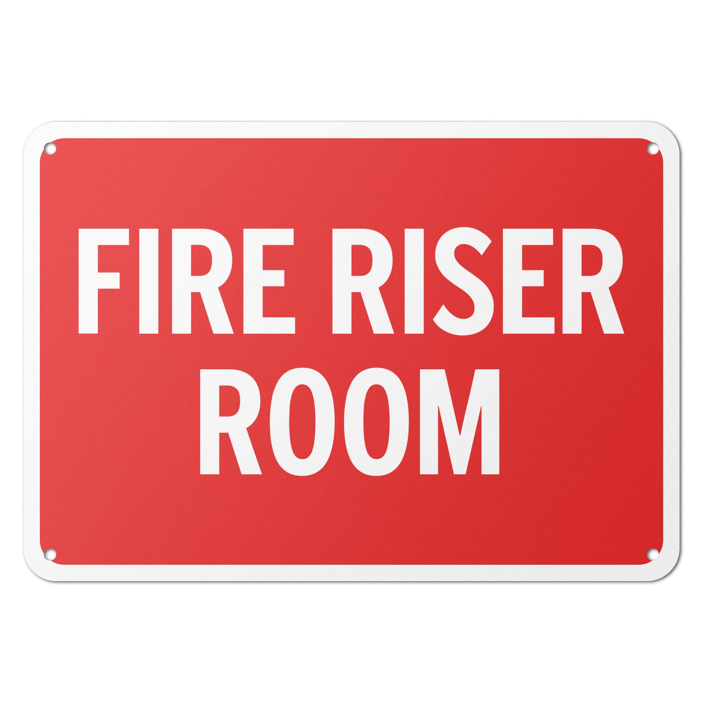 10 x 7in Aluminum Sign: Fire Riser Room Safety Warning (Bold Letters)