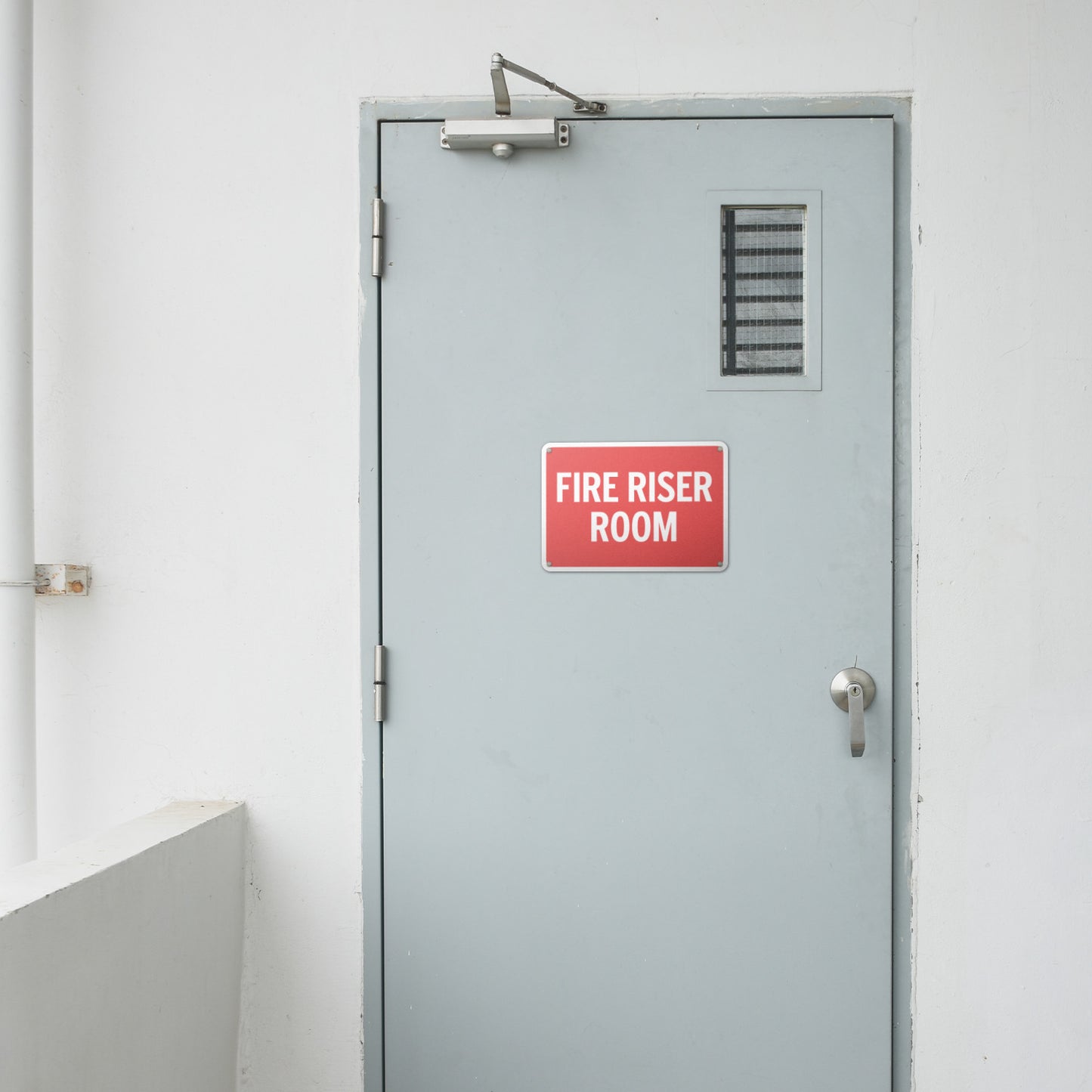 10 x 7in Aluminum Sign: Fire Riser Room Safety Warning (Bold Letters)