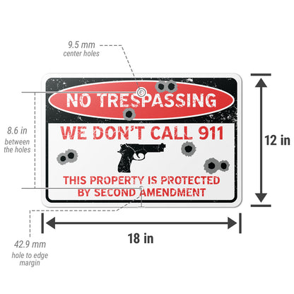 18 x 12in Yard Sign: Second Amendment Protection (No Tresspassing)