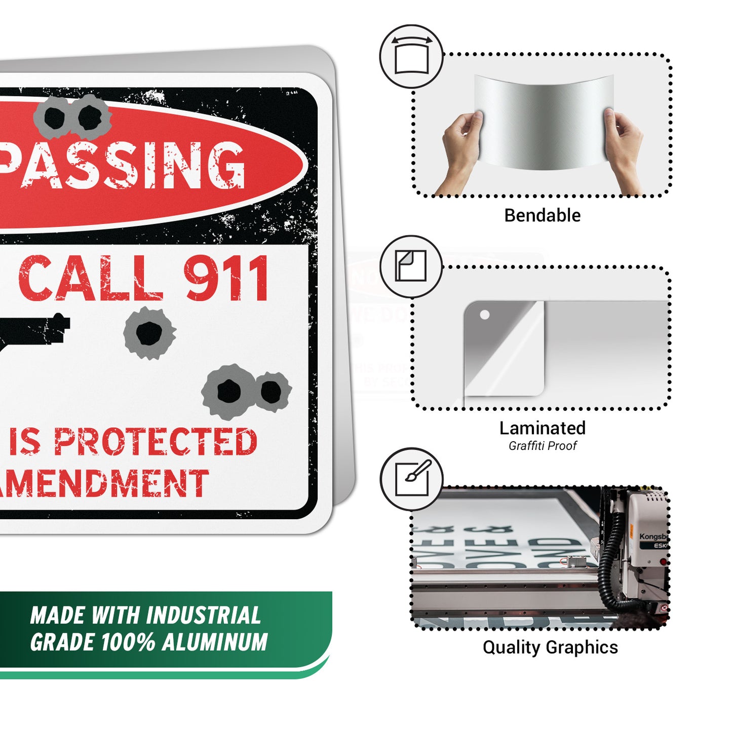 18 x 12in Yard Sign: Second Amendment Protection (No Tresspassing)