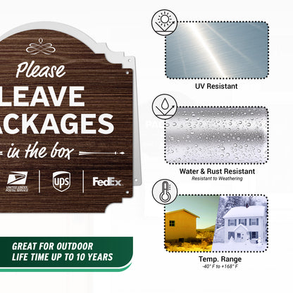 12 x 12in Yard Sign: Please Leave Packages In The Box (Delivery Guidance)