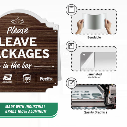 12 x 12in Yard Sign: Please Leave Packages In The Box (Delivery Guidance)