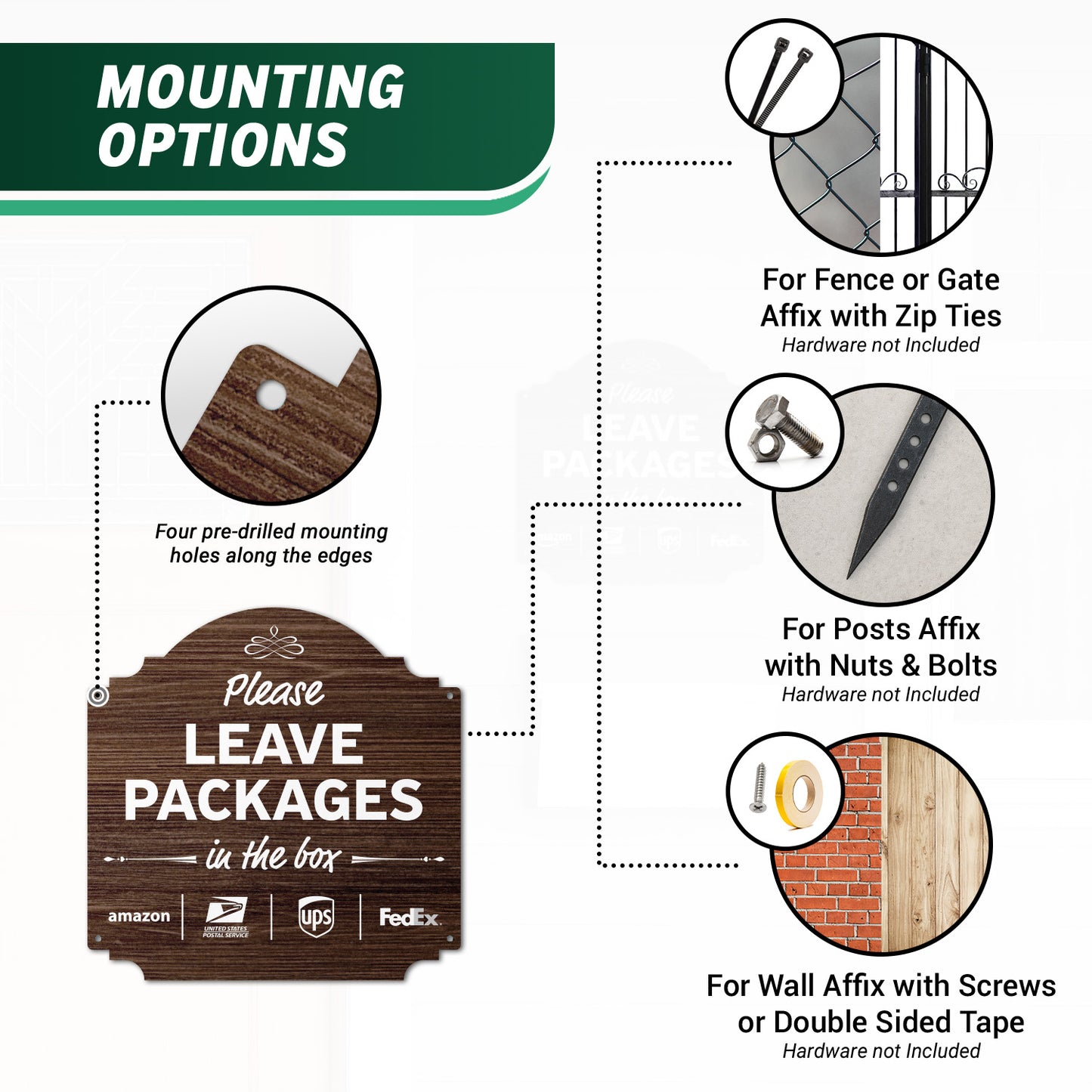 12 x 12in Yard Sign: Please Leave Packages In The Box (Delivery Guidance)